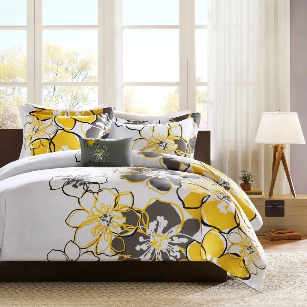 Mi Zone Allison MZ10-0645 Comforter Set King/California King Yellow 4-Pc BED27